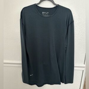 BYLT Drop Cut T shirt - Blue and Green stripes - size large - only worn once!